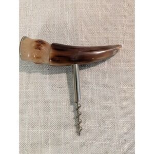 Horn Handle Animal Shape Corkscrew Barware Vintage Decorative